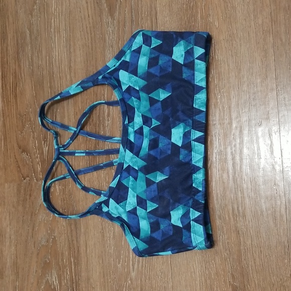 (M) Shambhala Geometric Print Athleisure Sports Bra Lightly Padded Yoga Leisure - Picture 1 of 7